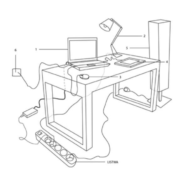 电脑桌设计-雕刻隐藏电线