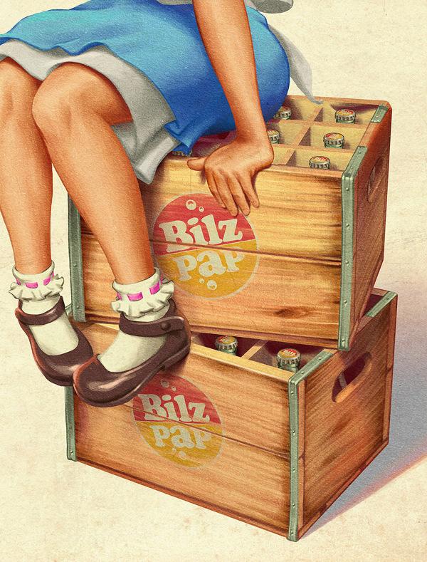 Bilz & Pap饮料复古商业插画