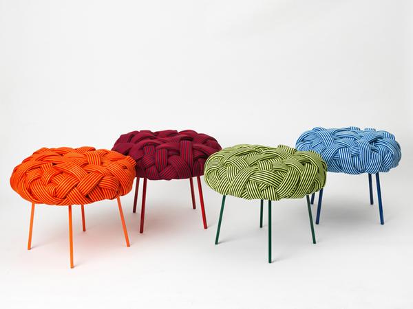 彩色条纹编织家具