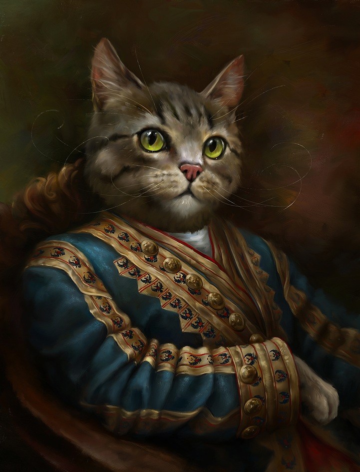 Eldar zakirov穿皇家礼服的猫
