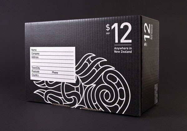 新西兰黑色邮政快递包裹包装设计
