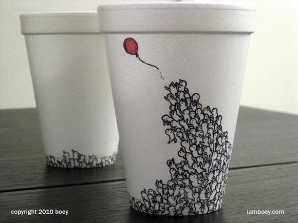 令人惊讶的咖啡杯插图