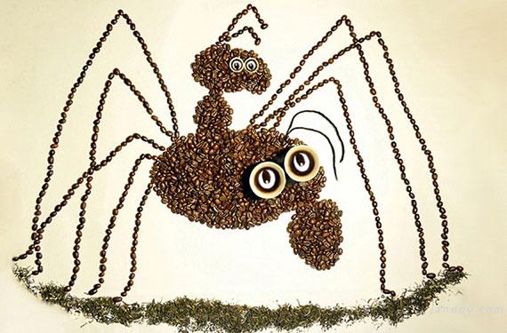 咖啡豆卡通造型创意作品