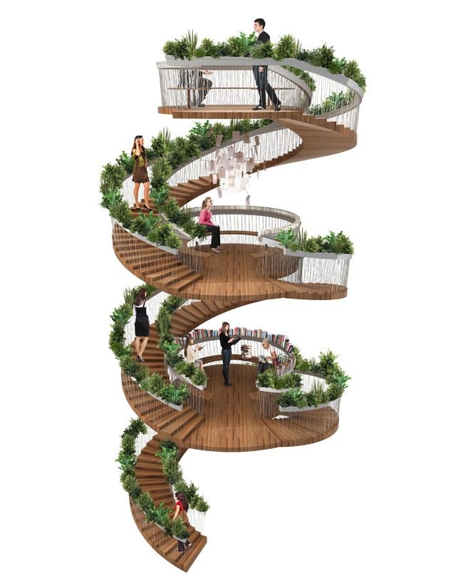 旋转楼梯的“空中花园”
