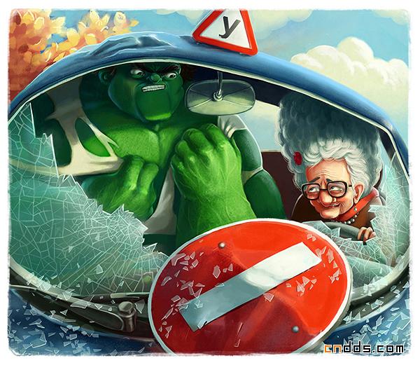 幽默夸張的角色類插畫