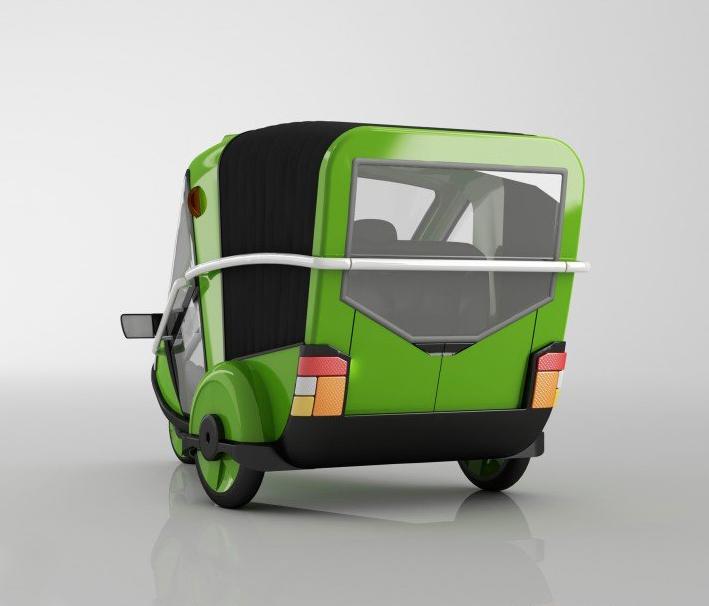 可爱的绿色环保电动车