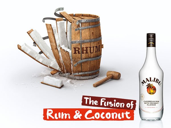 MALIBU酒广告：朗姆酒和椰子的完美融合