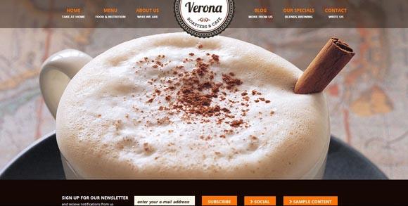 以咖啡为主题的网页界面设计