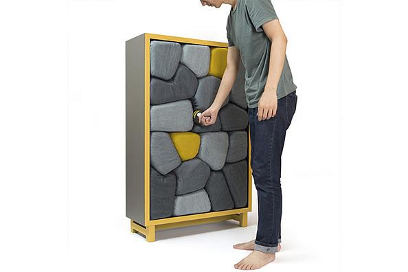 独特的“石墙”存储柜