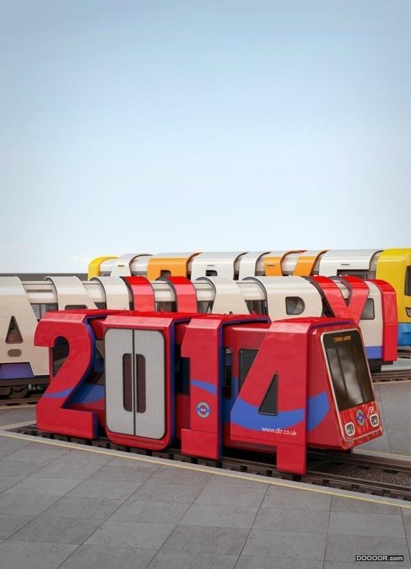 2014火车字体伦敦运输局活动海报插图