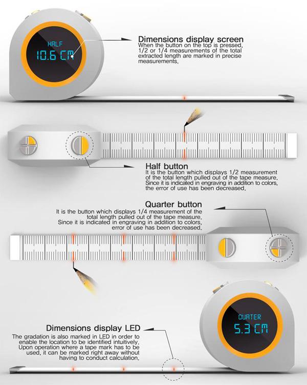 精確的液晶卷尺概念設計