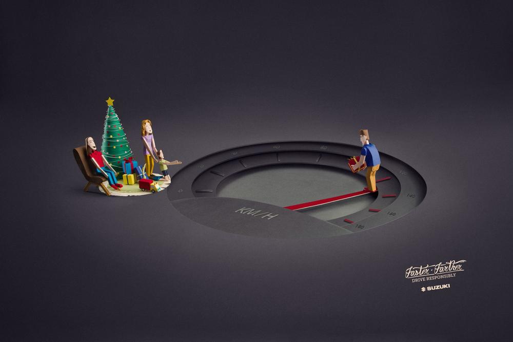 智利铃木圣诞节平面广告设计