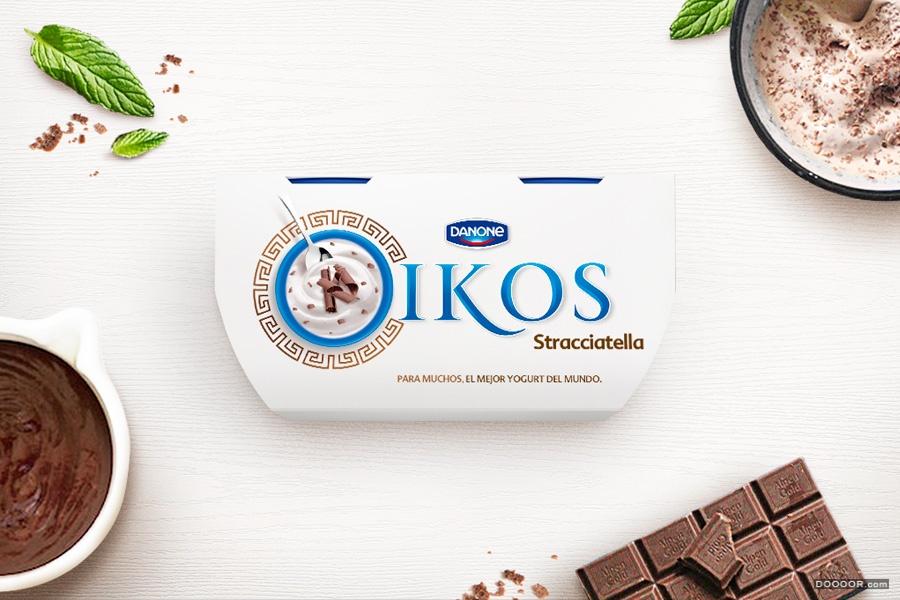 希腊达能酸奶标识和包装设计