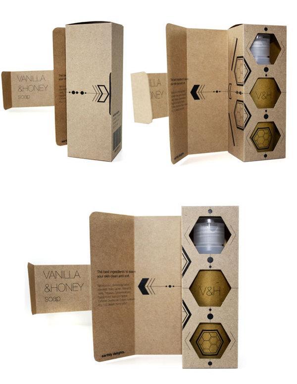 国外牛皮纸绿茶包装盒设计