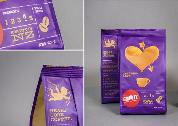 诱人的紫色咖啡袋设计