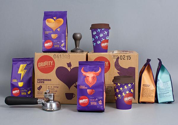 诱人的紫色咖啡袋设计