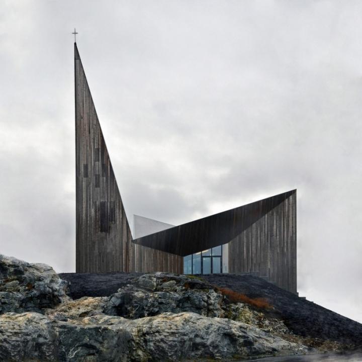 挪威KNARVIT锐角构成大教堂设计