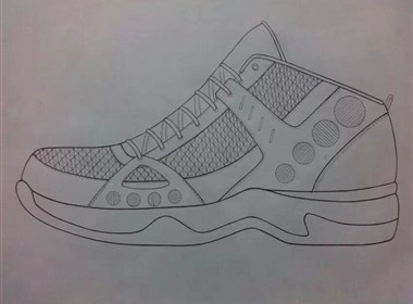 铅笔手绘篮球鞋设计