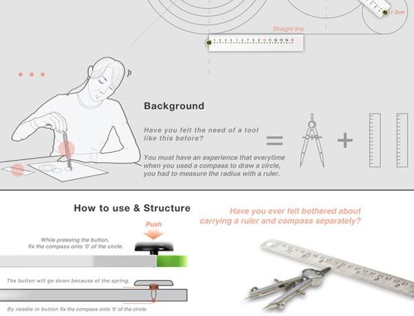 直尺、圆规合二为一的Compasses Ruler