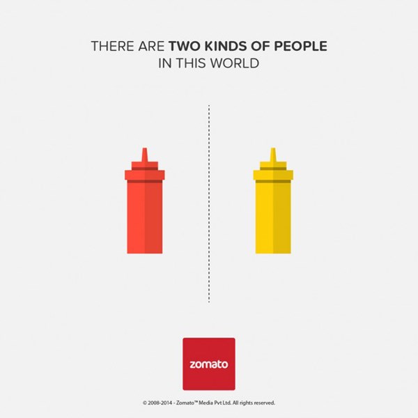 Zomato平面广告--这世界有两种人