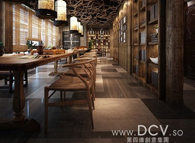 西安-DCV第四维创意设计团队泾阳德林茶秀会所时尚主题餐厅精选设计