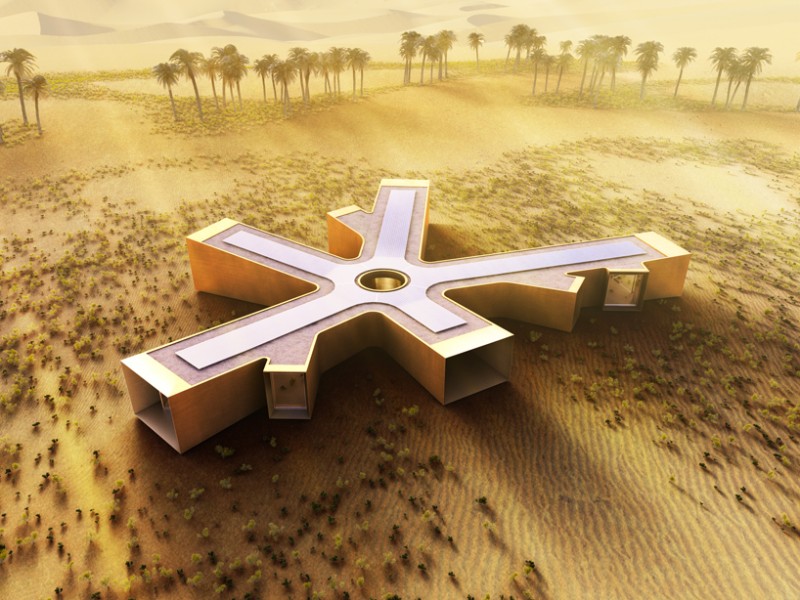 阿联酋在沙漠里生态酒店