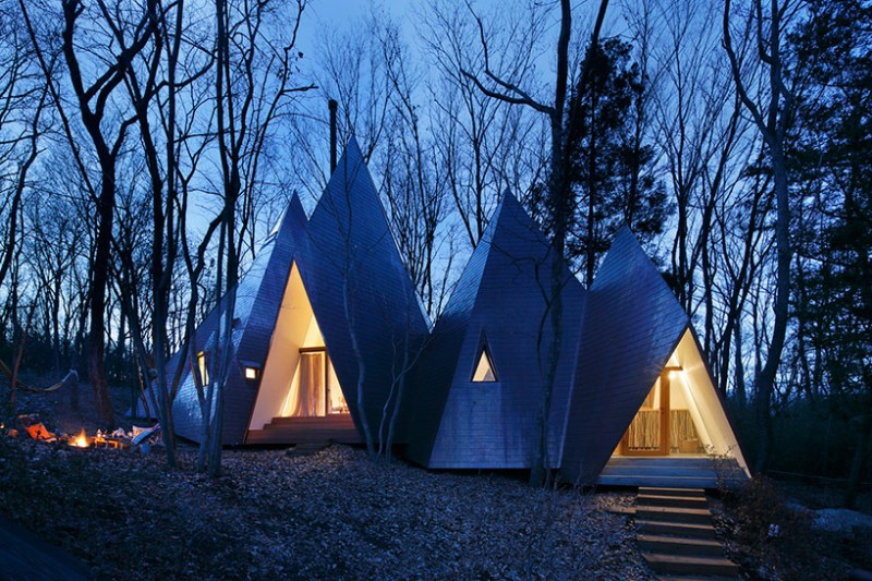 日本Nasu圆锥形帐篷式住宅