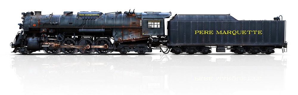 A Game Content Set of American steam locomotives