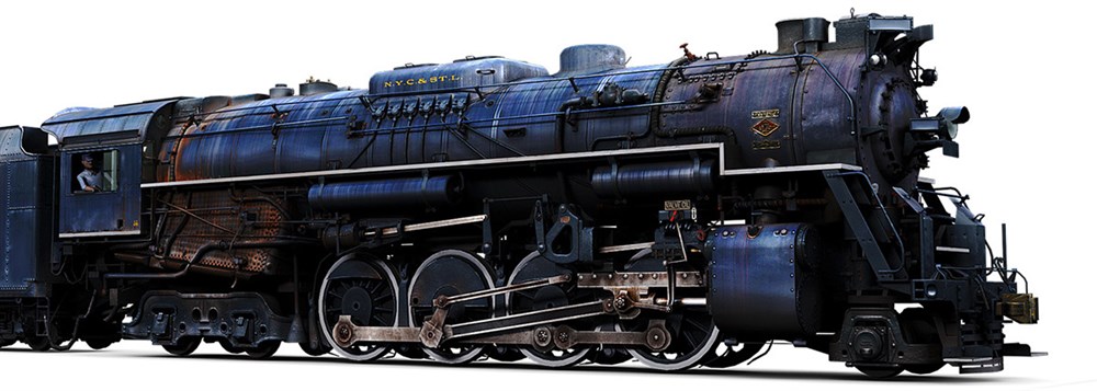 A Game Content Set of American steam locomotives