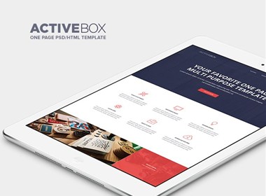扁平化的单页网站模板ActiveBox HTML&PSD下载