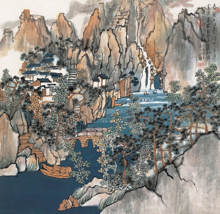 方骏山国画山水作品