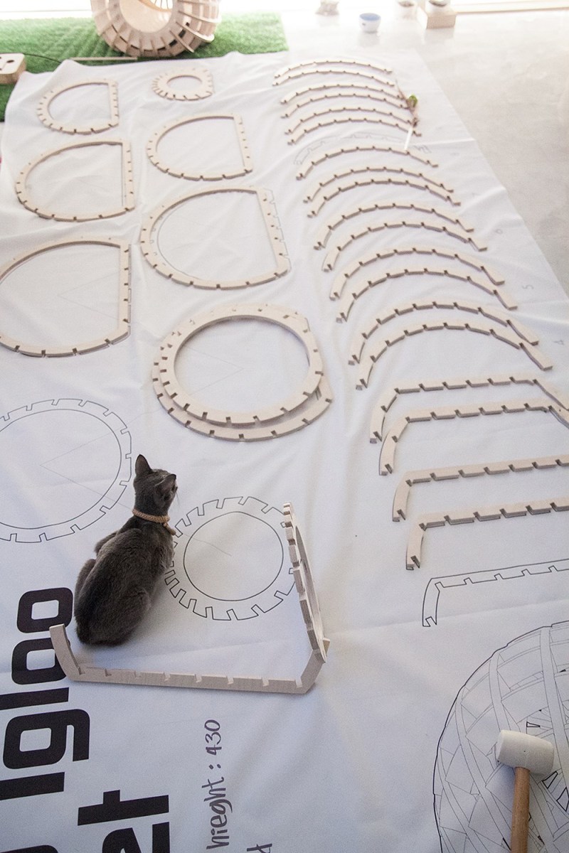 桦木胶合板猫的模块组合小木屋设计