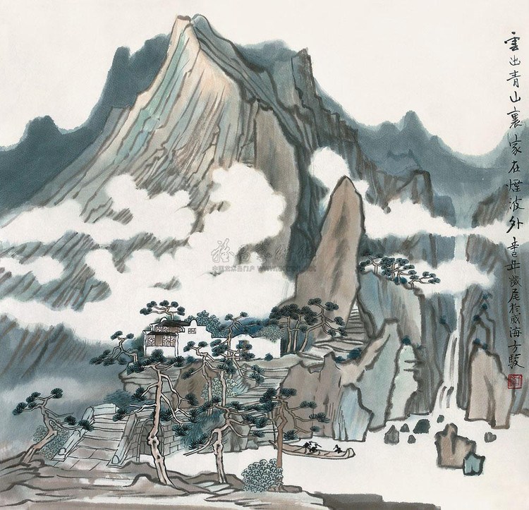 方骏山国画山水作品