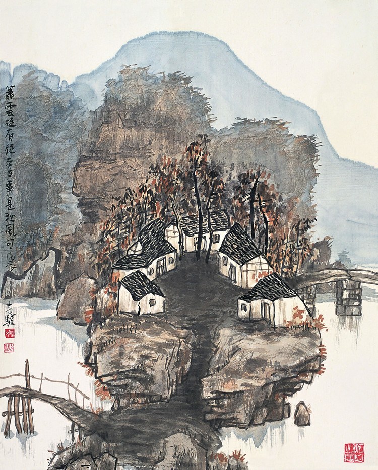 方骏山国画山水作品