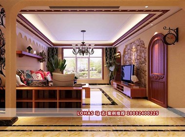 【红石原著装修】红石原著E5户型三室两厅138㎡东南亚风格装修效果图