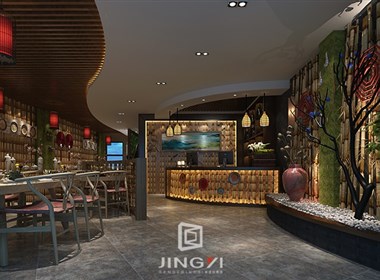 景逸效果图设计 ——工装中式风格餐餐饮餐厅设计