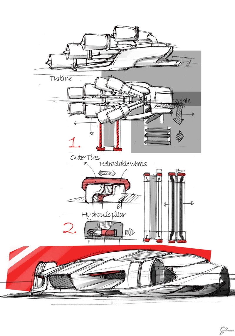 法拉利 Xezri 概念车1600px手绘及模型图