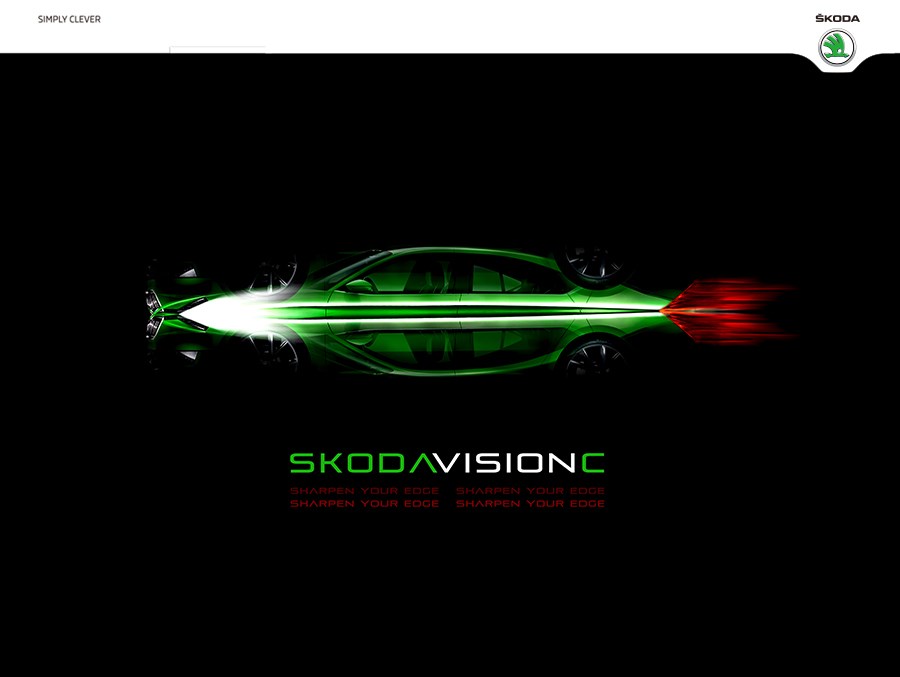 斯柯达visionC汽车创意海报
