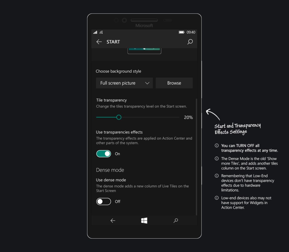 Windows 10 Mobile: Thinking about Details