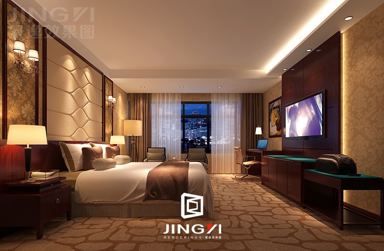景逸效果圖設(shè)計(jì) — 工裝酒店客房設(shè)計(jì)