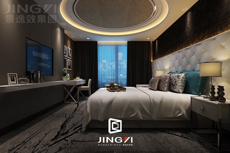 景逸效果圖設(shè)計 — 工裝酒店客房設(shè)計