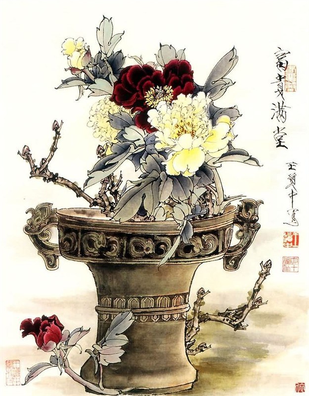 國(guó)畫花卉：天香圖