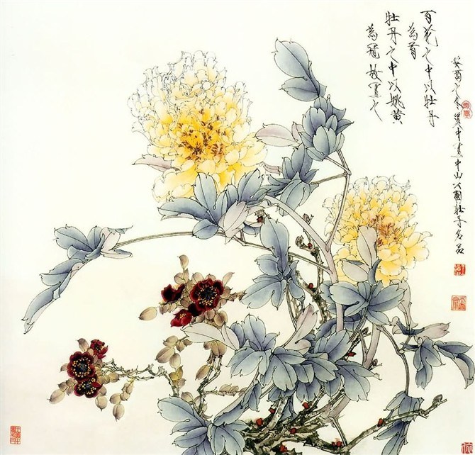 國(guó)畫花卉：天香圖