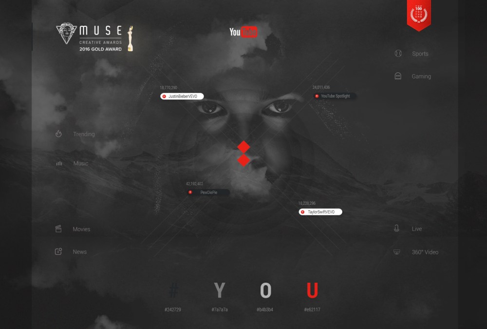 Youtube Redesign Concept - Gold Muse Award