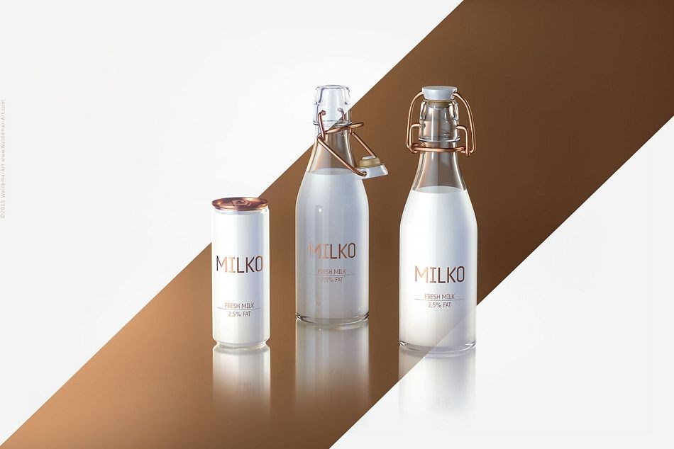 成都摩品品牌形象包装设计-MILKO-Super-premium Dairy Products乳制品牛奶瓶设计欣赏分享