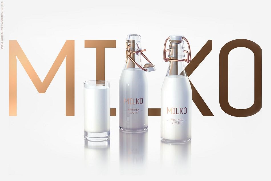 成都摩品品牌形象包装设计-MILKO-Super-premium Dairy Products乳制品牛奶瓶设计欣赏分享