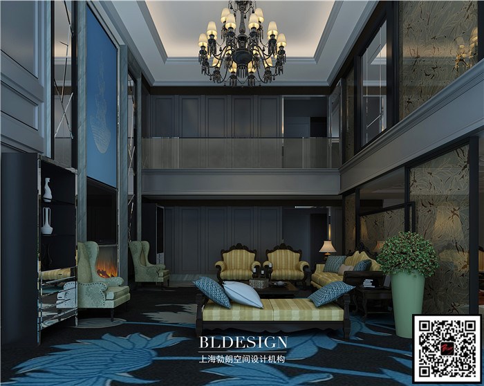 郑州别墅设计公司分享奢华典雅的欧式复式别墅样板房设计效果图