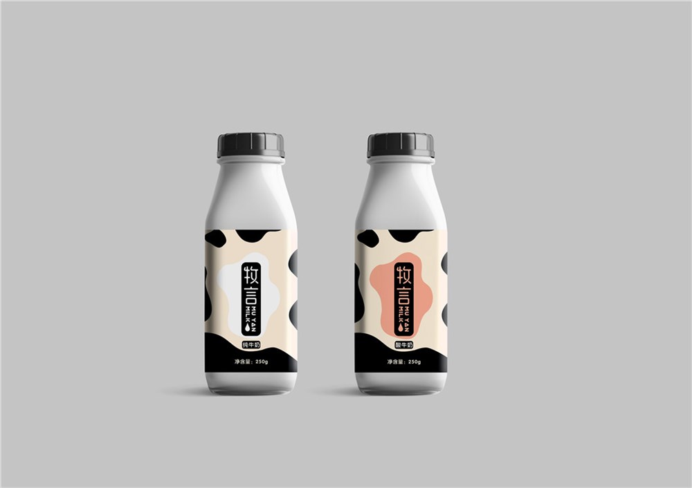 牧言酸奶标志及包装设计
