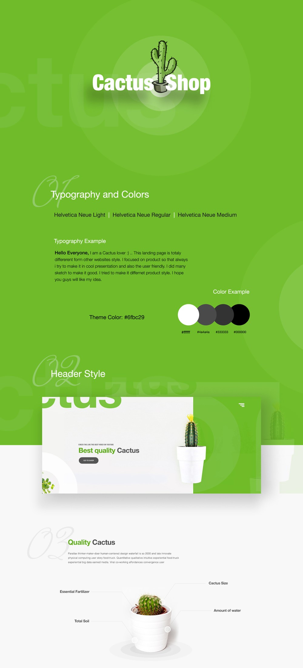 Cactus Landing Page Design Concept