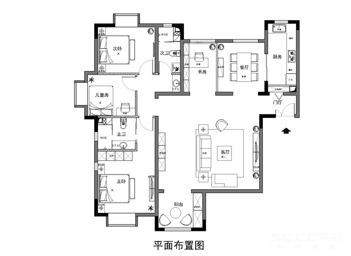 哈尔滨实创装饰打造百年俪景惬意现代欧式170平四居室